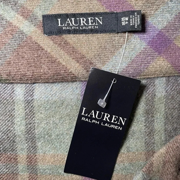 Lauren by Ralph Lauren plaid fringe  trim mini skirt sz 16 W - Picture 5 of 10